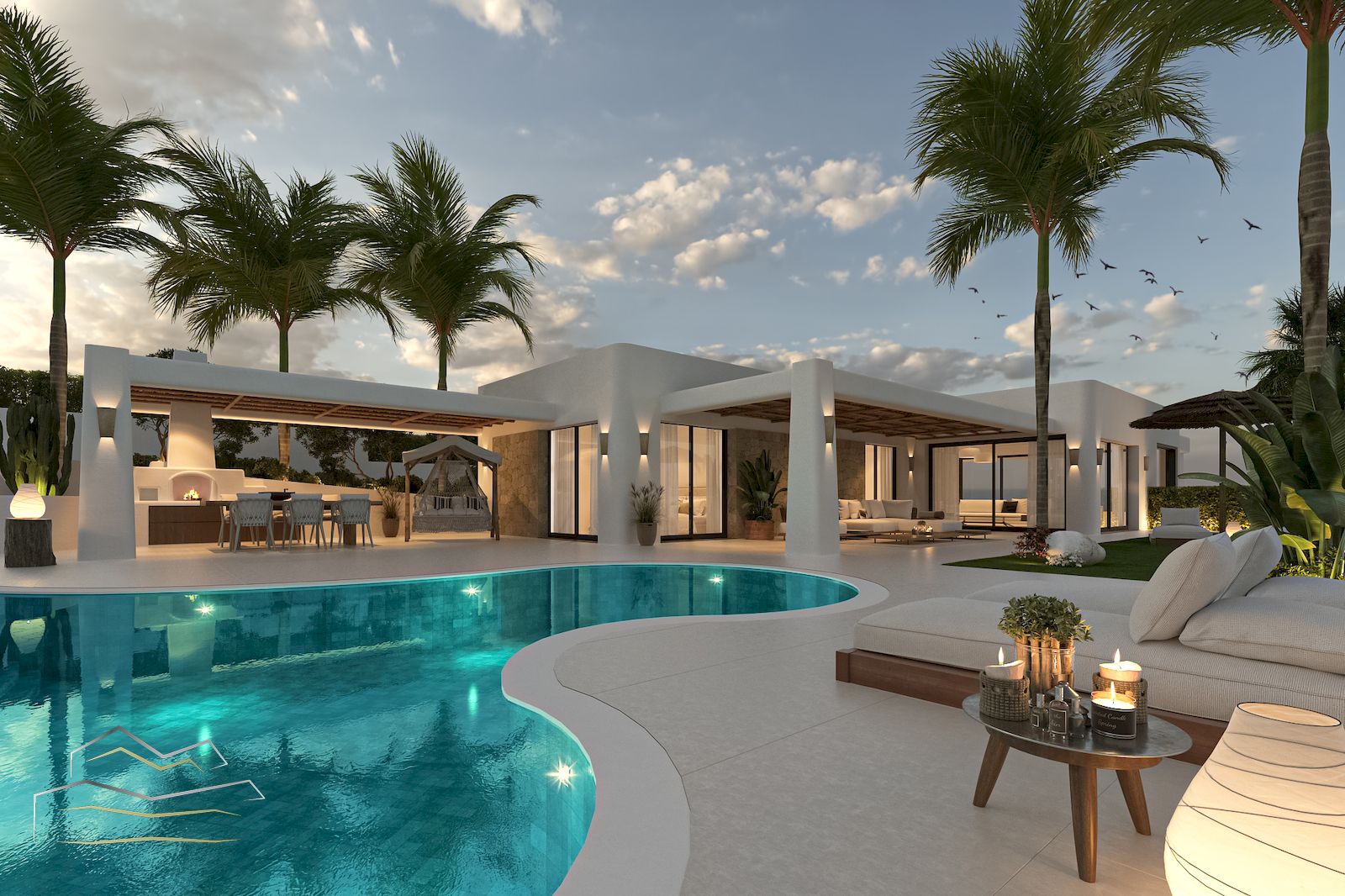 Ibiza-style villa for sale in Javea with sea views